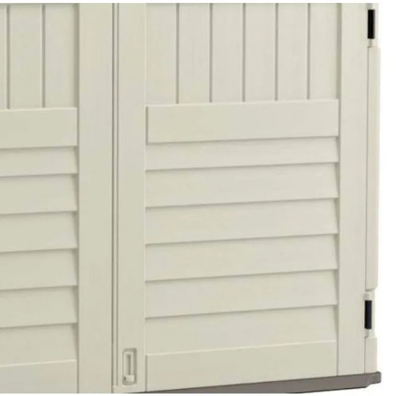 Horizontal Stow-Away Storage Shed Natural Wood-like Outdoor Storage