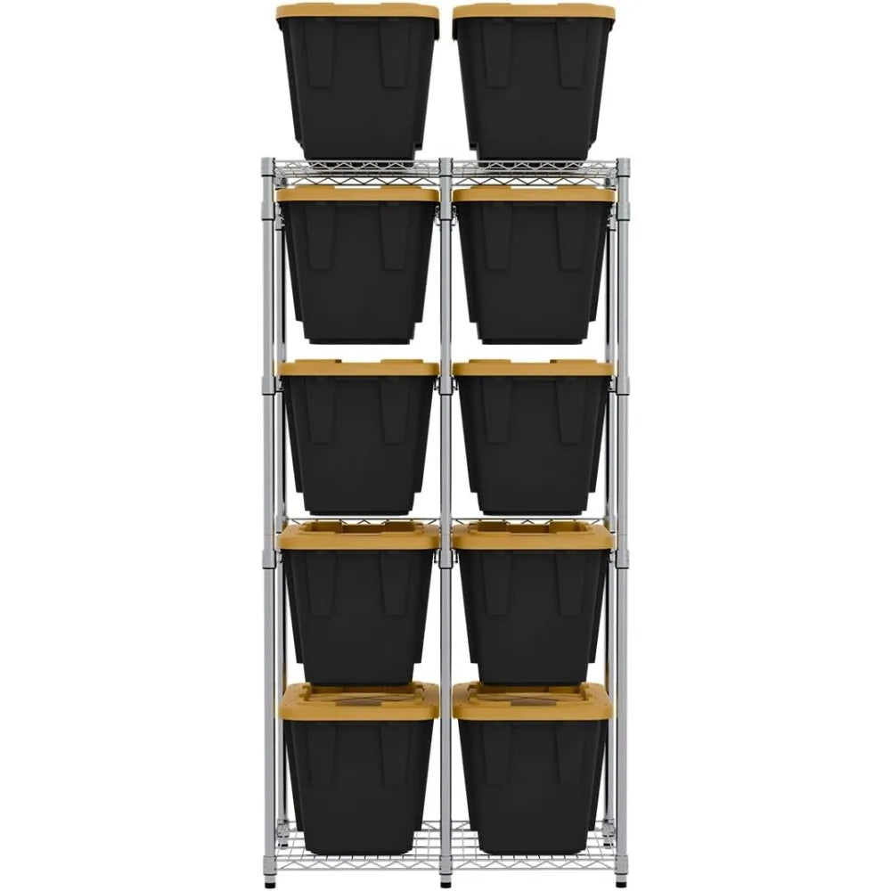 Bin Storage Rack for 12 Gallon Storage Totes Includes 10 Bins