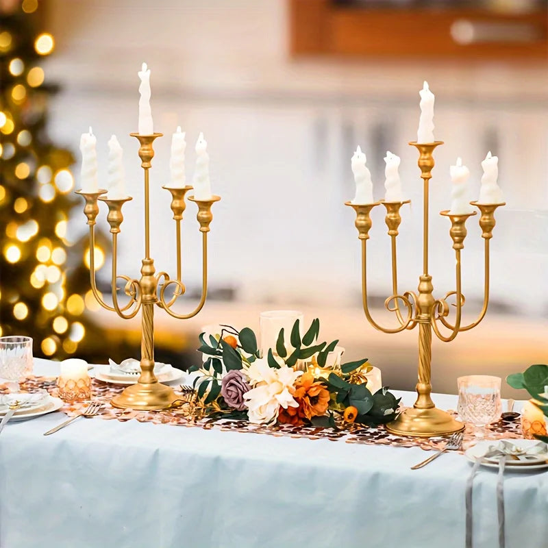 5 Candle Holders For Weddings And Banquets Iron Pillar Set