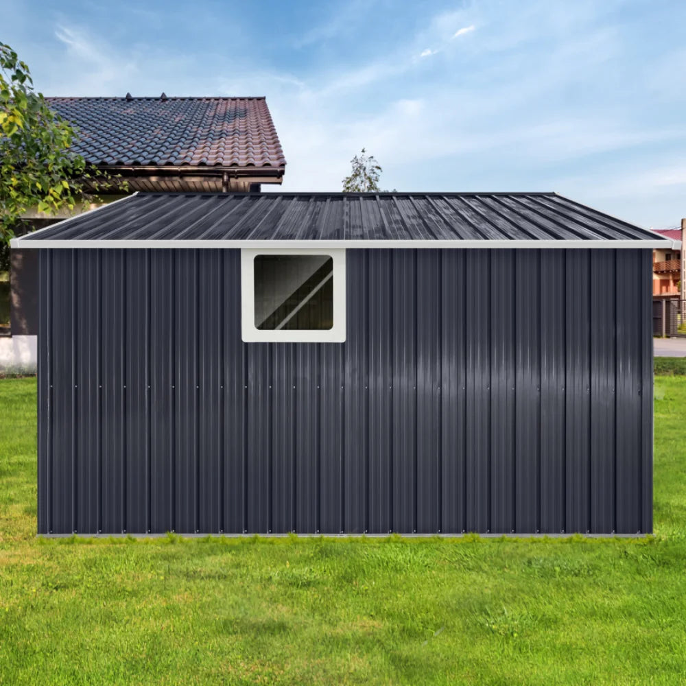 Metal 11.2ftx10.6ft Garden Sheds Grey Outdoor Storage