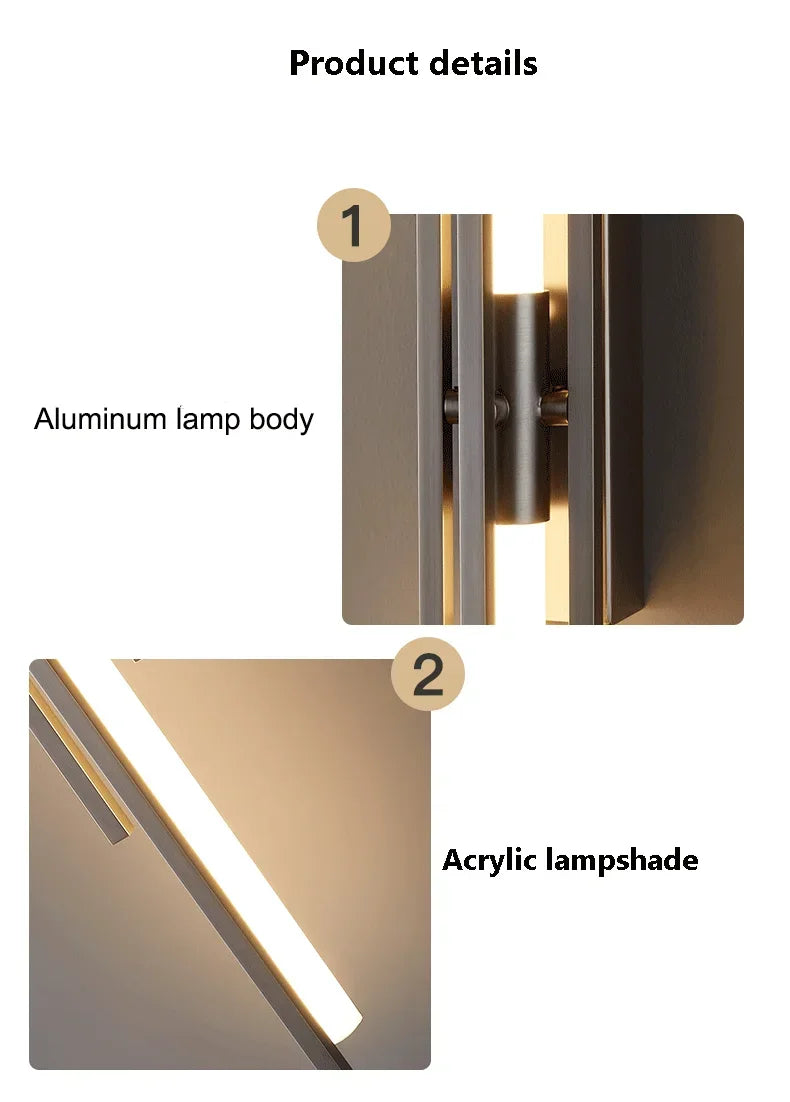 Modern LED Long Wall Lamp Bedroom Bedside Lamp LivingRoom DiningRoom Loft Wall Light Staircase Corridor Wall Sconces