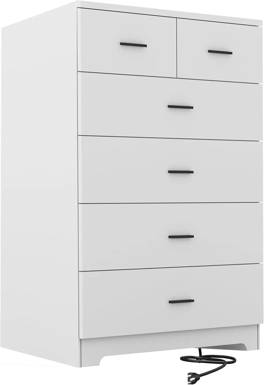 Dresser with Power Outlets Wooden 6 Drawer Dresser Black