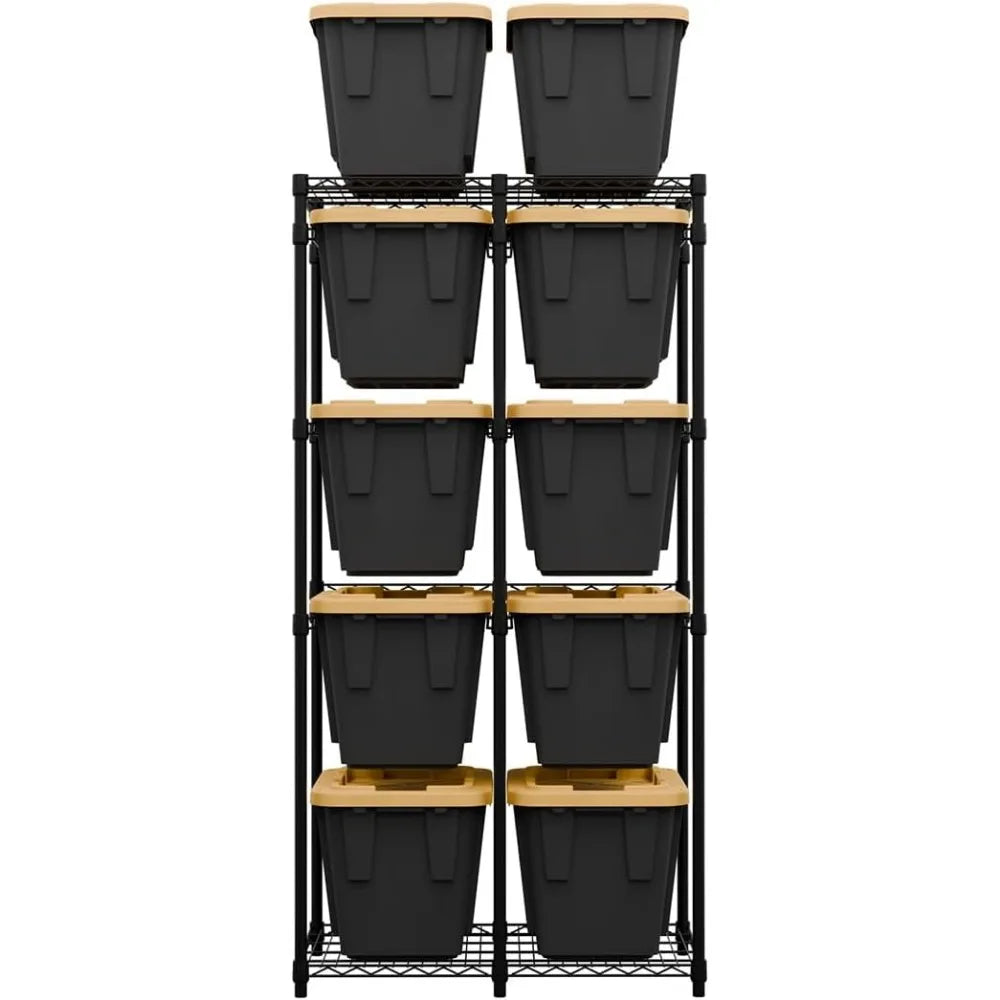 Bin Storage Rack for 12 Gallon Storage Totes Includes 10 Bins
