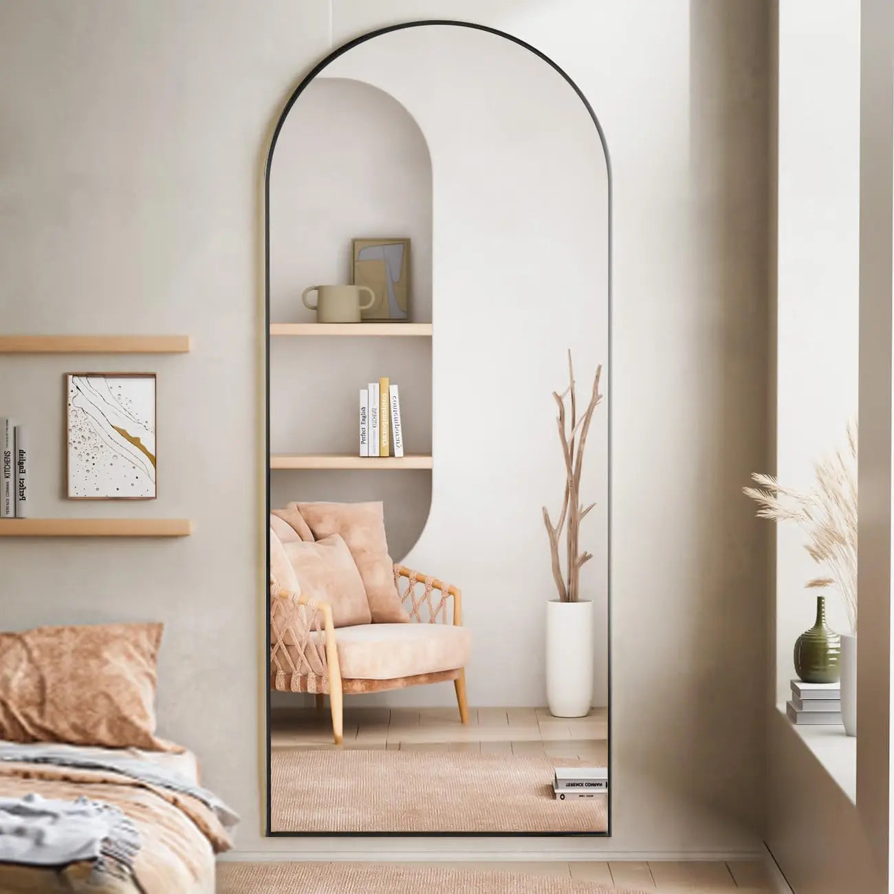 71x26 Arch Full Length Mirror Aluminum Alloy Frame Wall