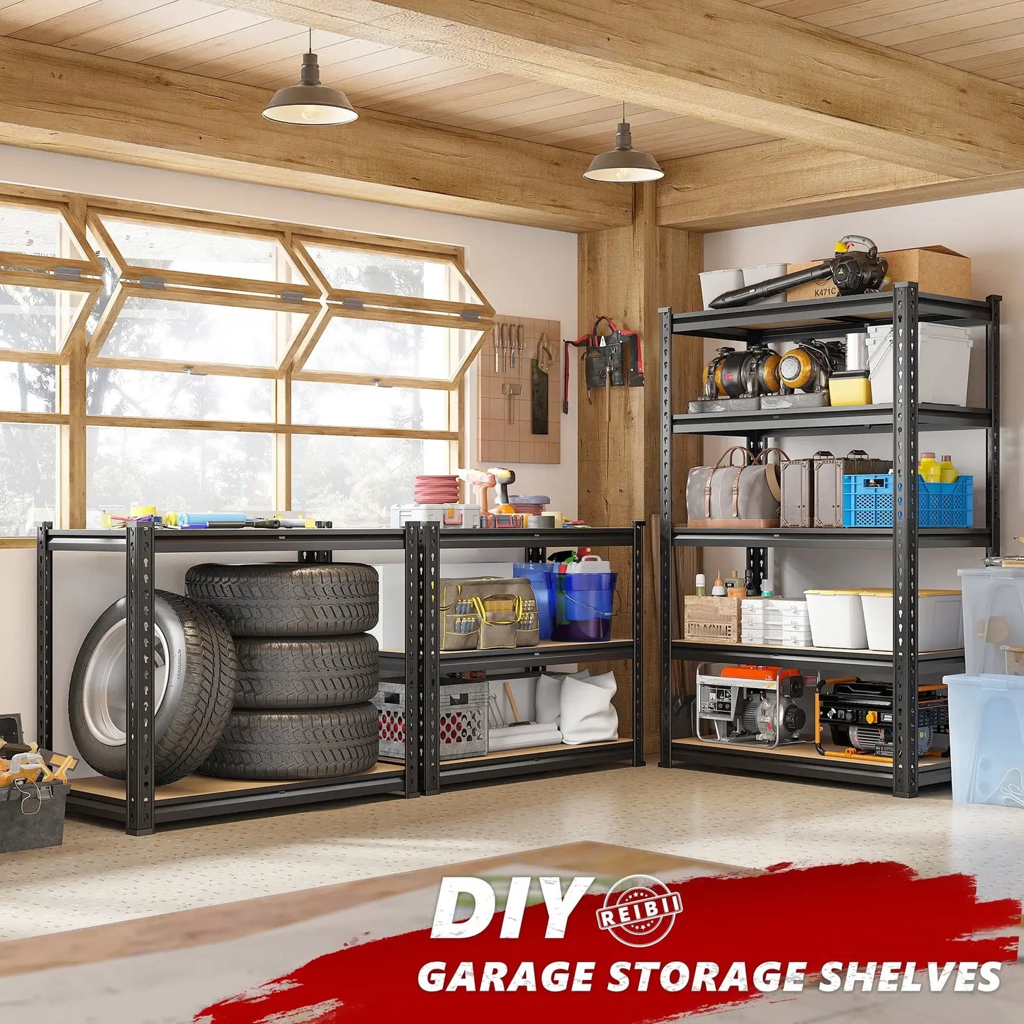 Storage Shelves 5 Tier Garage Shelving Heavy Duty Unit 35.5Lx11.9Wx72H