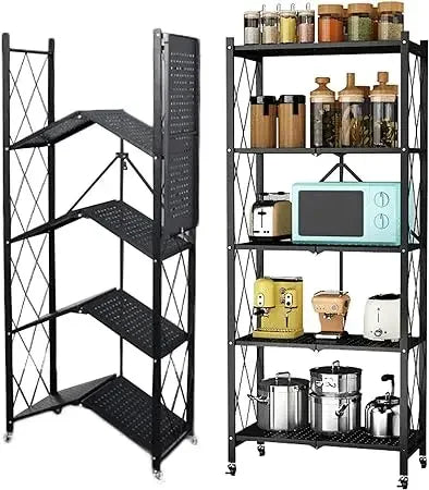 Metal Wire Shelving Unit With Wheels 4 Tier Garage Storage