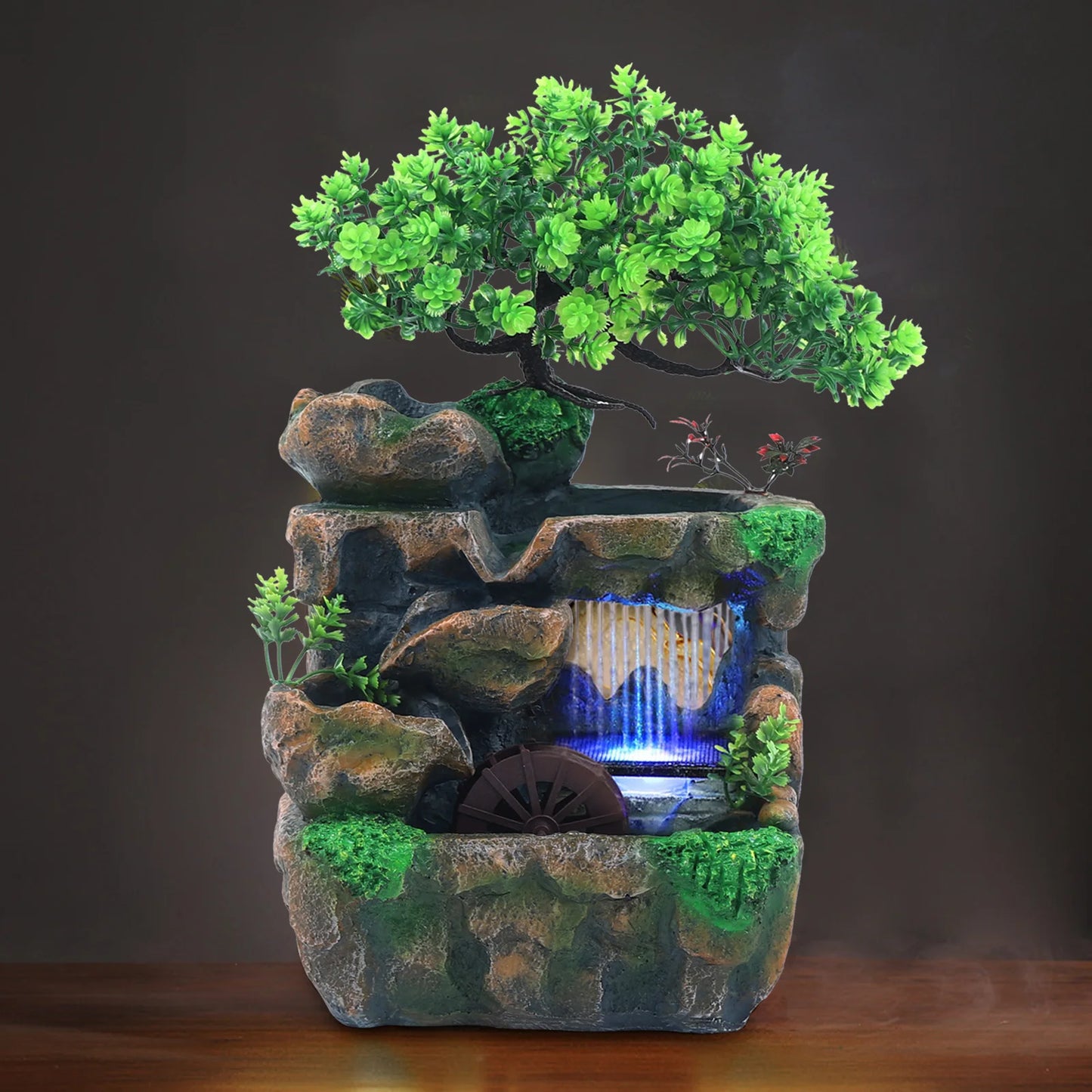 Indoor Room Fountain Waterfall Desktop Water Feature LED