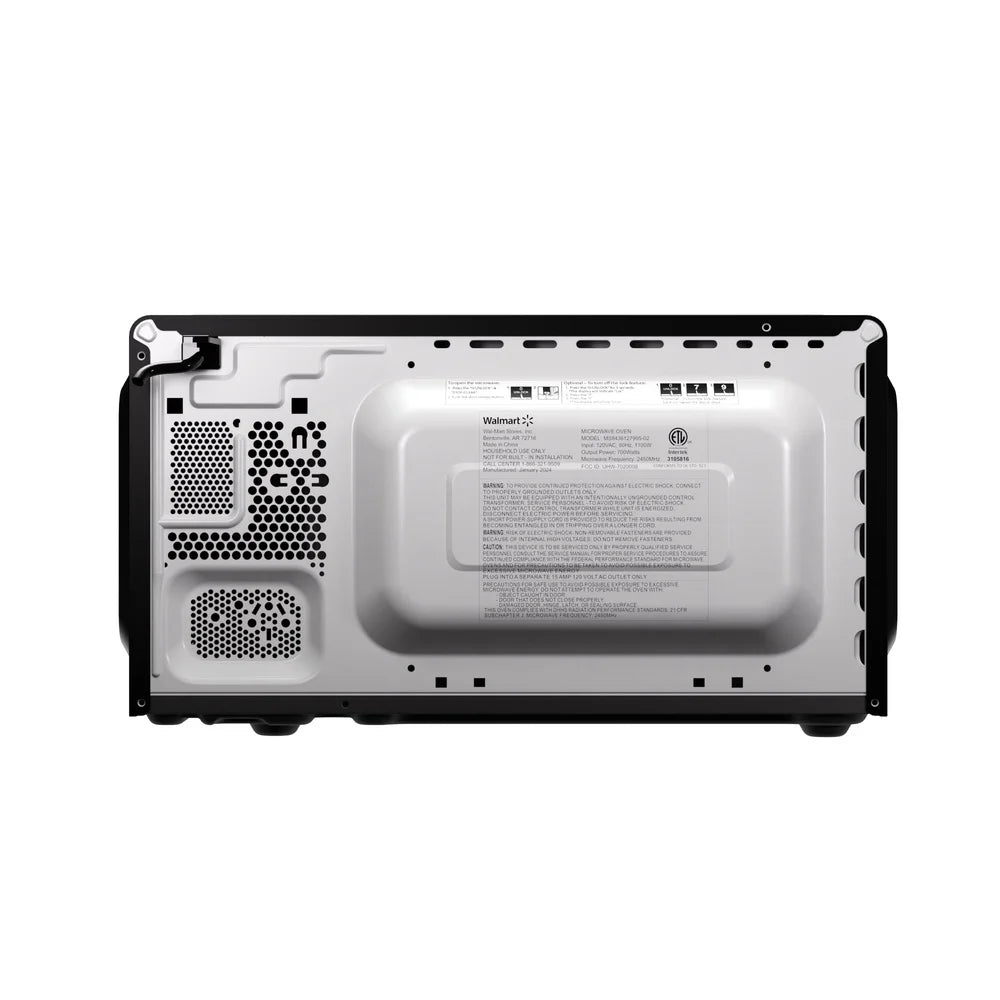 Compact 0.7 Cu ft Countertop Microwave Oven 700 Watts LED Display Kitchen Timer Child Safety Lock Push Button Door 10 Power