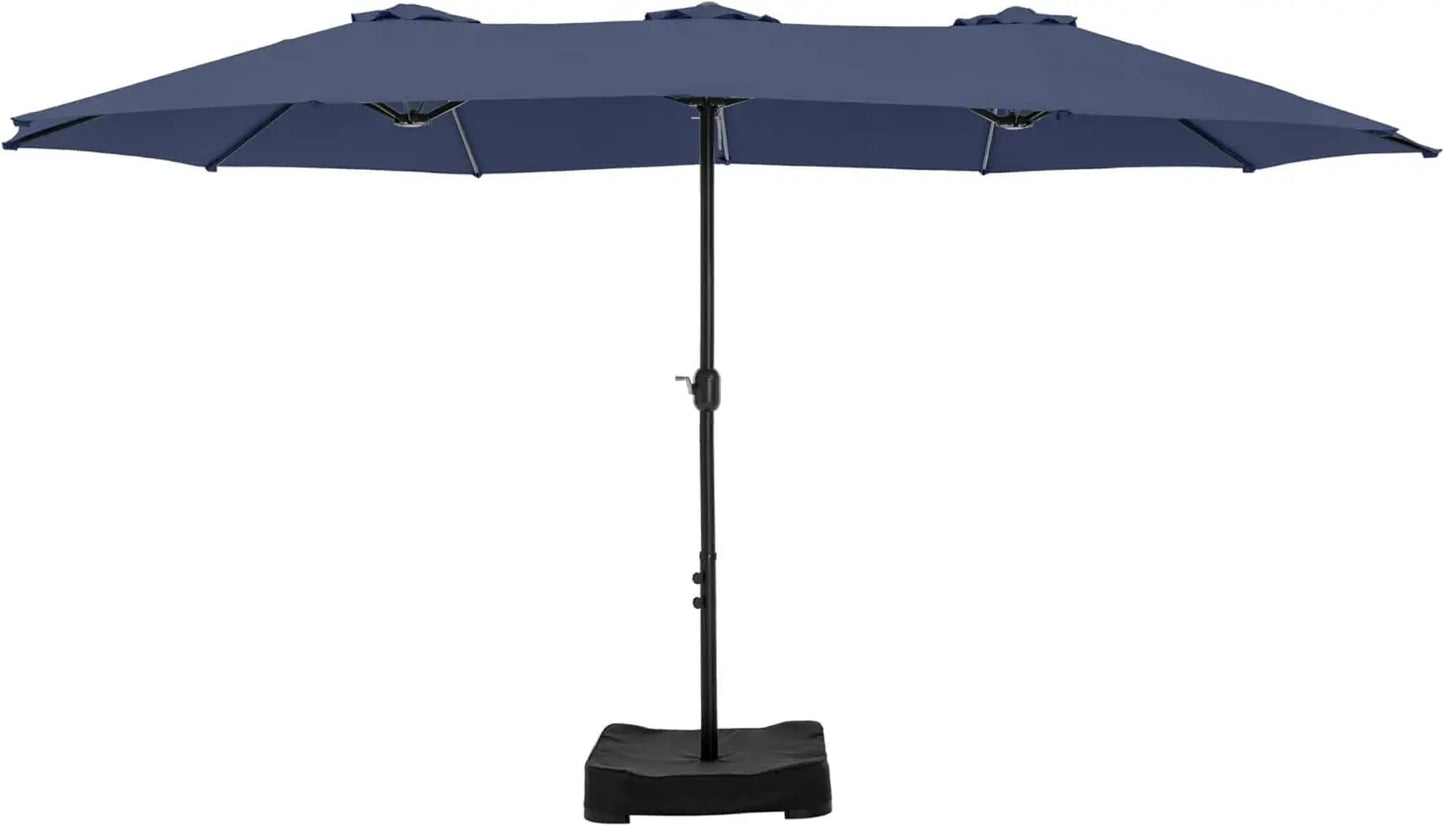 15ft Double Sided Patio Umbrella with Base Included