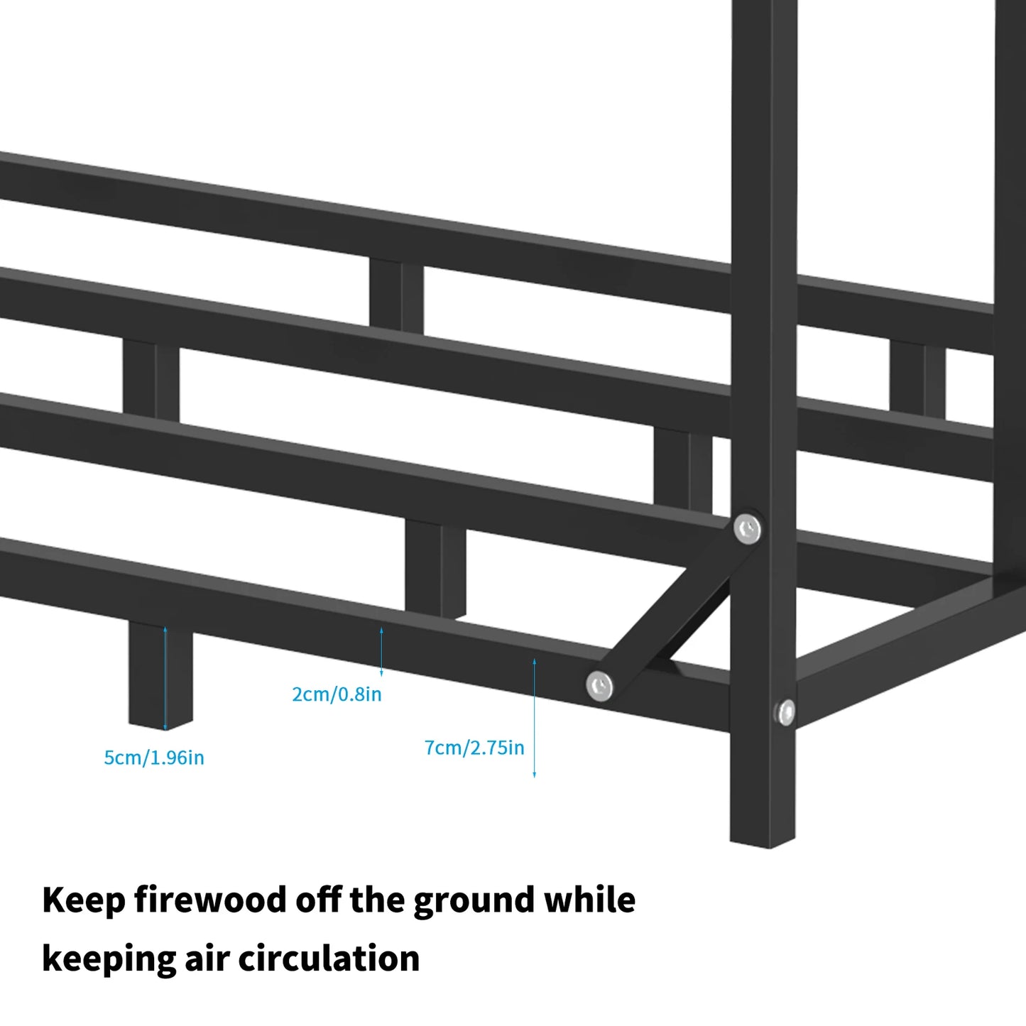 Heavy Duty Outdoor Firewood Storage Log Rack With Top Cover