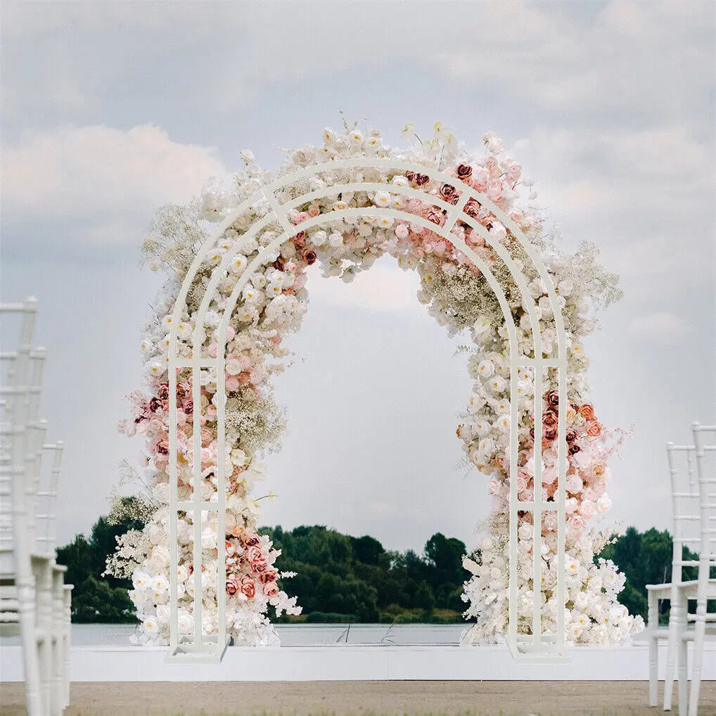 260CM Tall White Wedding Arch Stand Metal Backdrop Garden Arch Frame Pergola Stand Pergola Venues Party Decoration