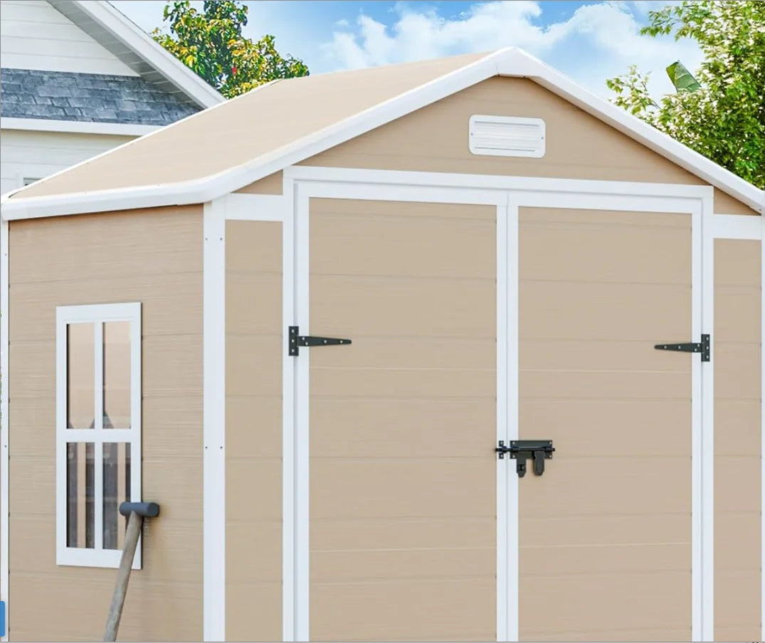 6x3 FT Storage Shed, Waterproof Resin Outdoor Tool Shed