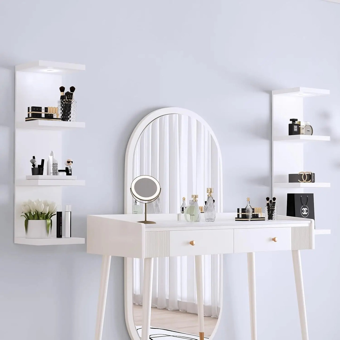 Versatile 4 Tier Wall Shelf Unit to Display Charming Showpieces