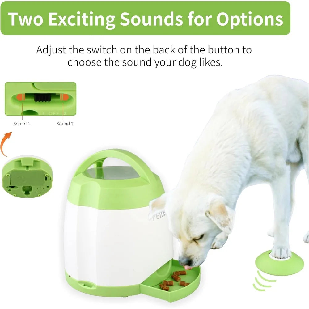 Automatic Dog Treat Dispenser with Button and Interactive Toys