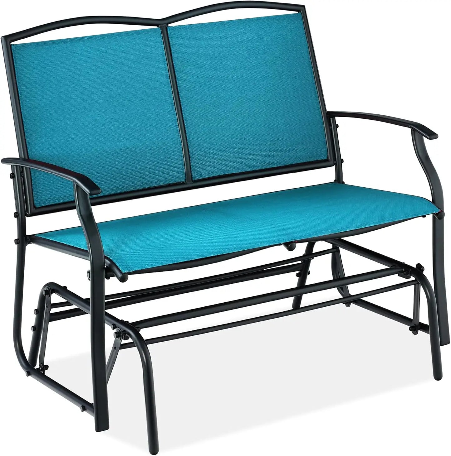 2-Person Outdoor Patio Swing Glider Steel Loveseat Rocker Q