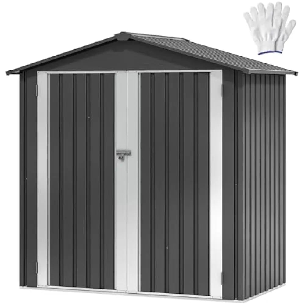 6x4 Ft Outdoor Storage Shed Ventilated With Locking Entry