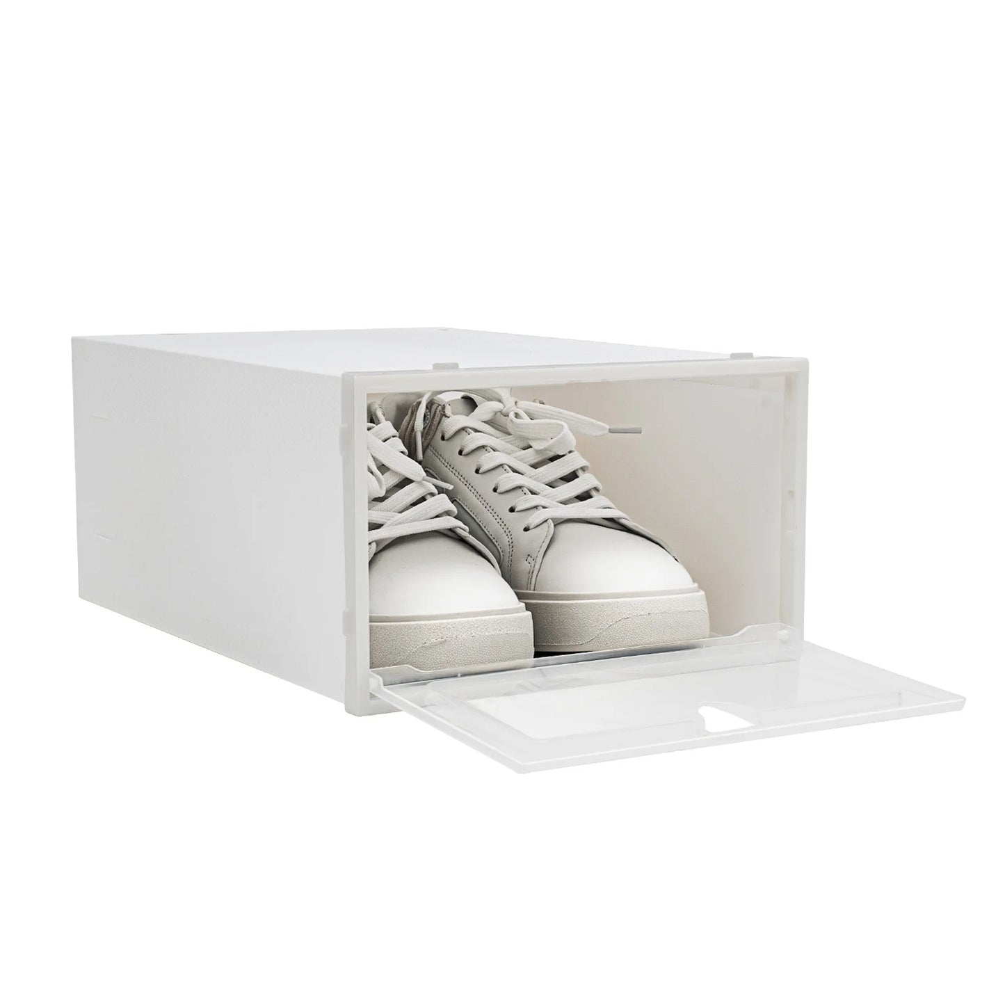 20X Clear Plastic Shoe Storage Boxes Stackable Foldable