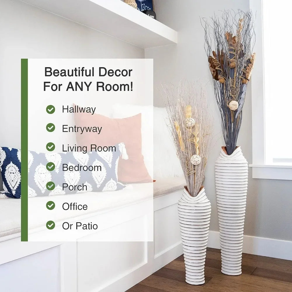 Floor Decoration Vase Wooden Vase for Room Décor Free Shipping