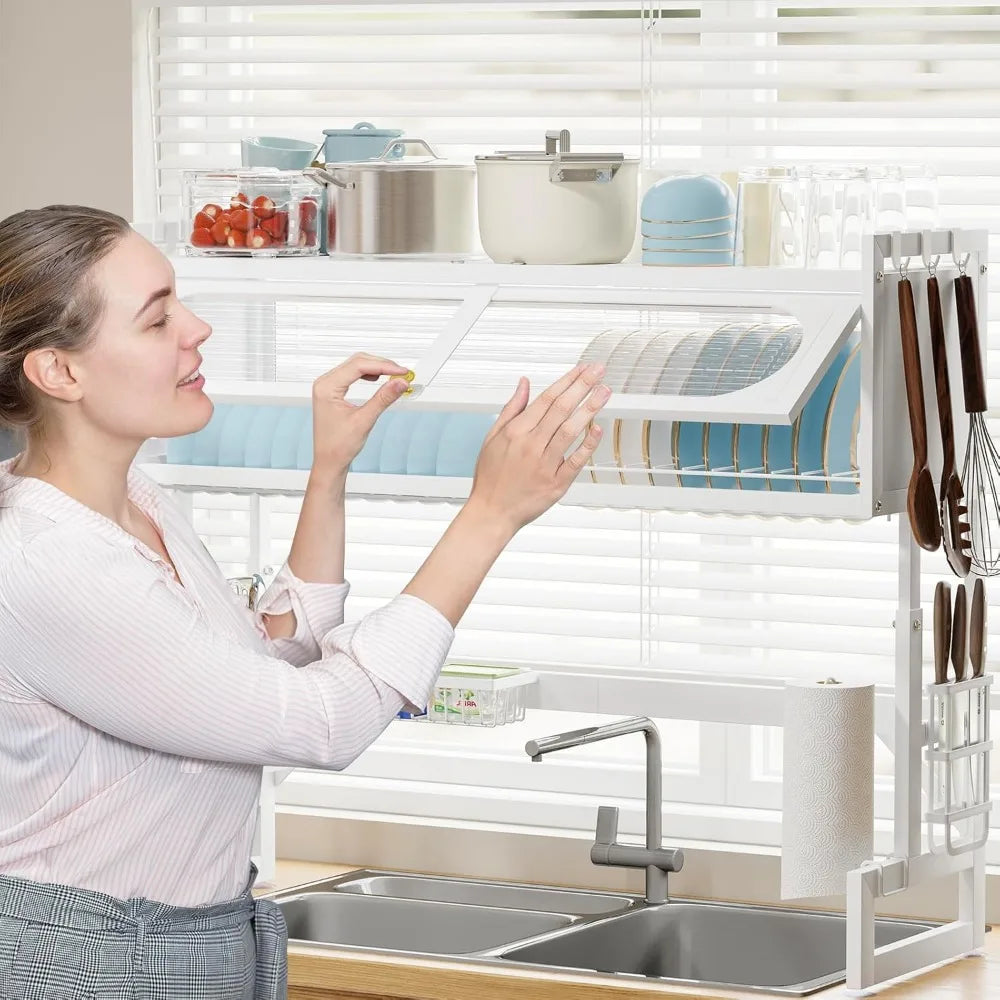 Dish Drying Rack 3 Tier Over The Sink Kitchen Sink Shelf Expandable Height
