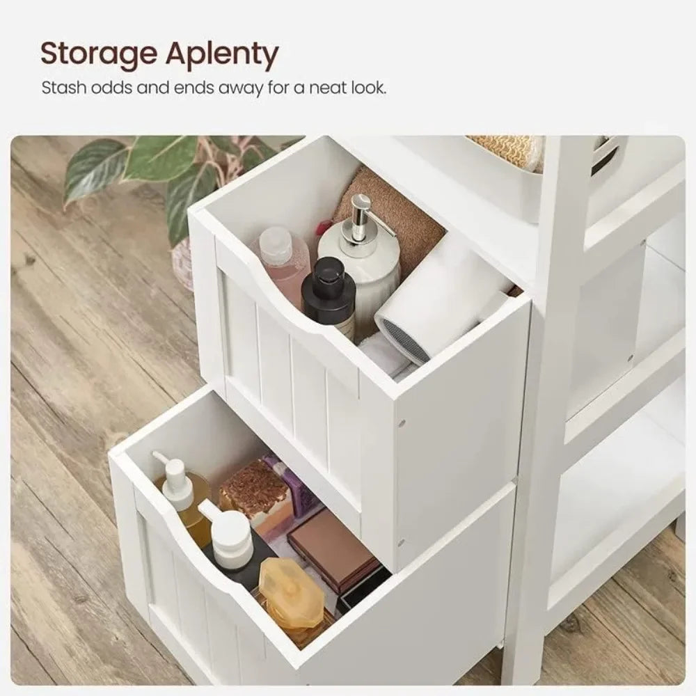 Bathroom Floor Cabinet, Multifunctional Corner Unit, 2 Drawers