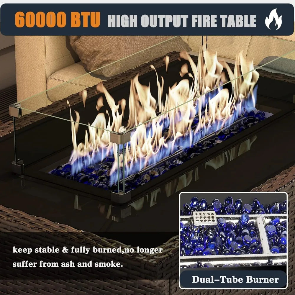 44 Inch Propane Gas Fire Pits Table for Outside Patio
