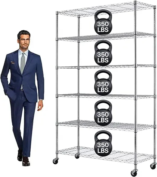 Metal Wire Shelving Unit With Wheels 4 Tier Garage Storage