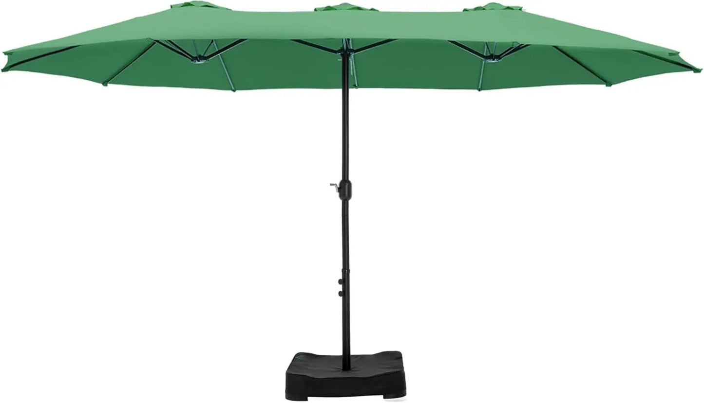 15ft Double Sided Patio Umbrella with Base Included