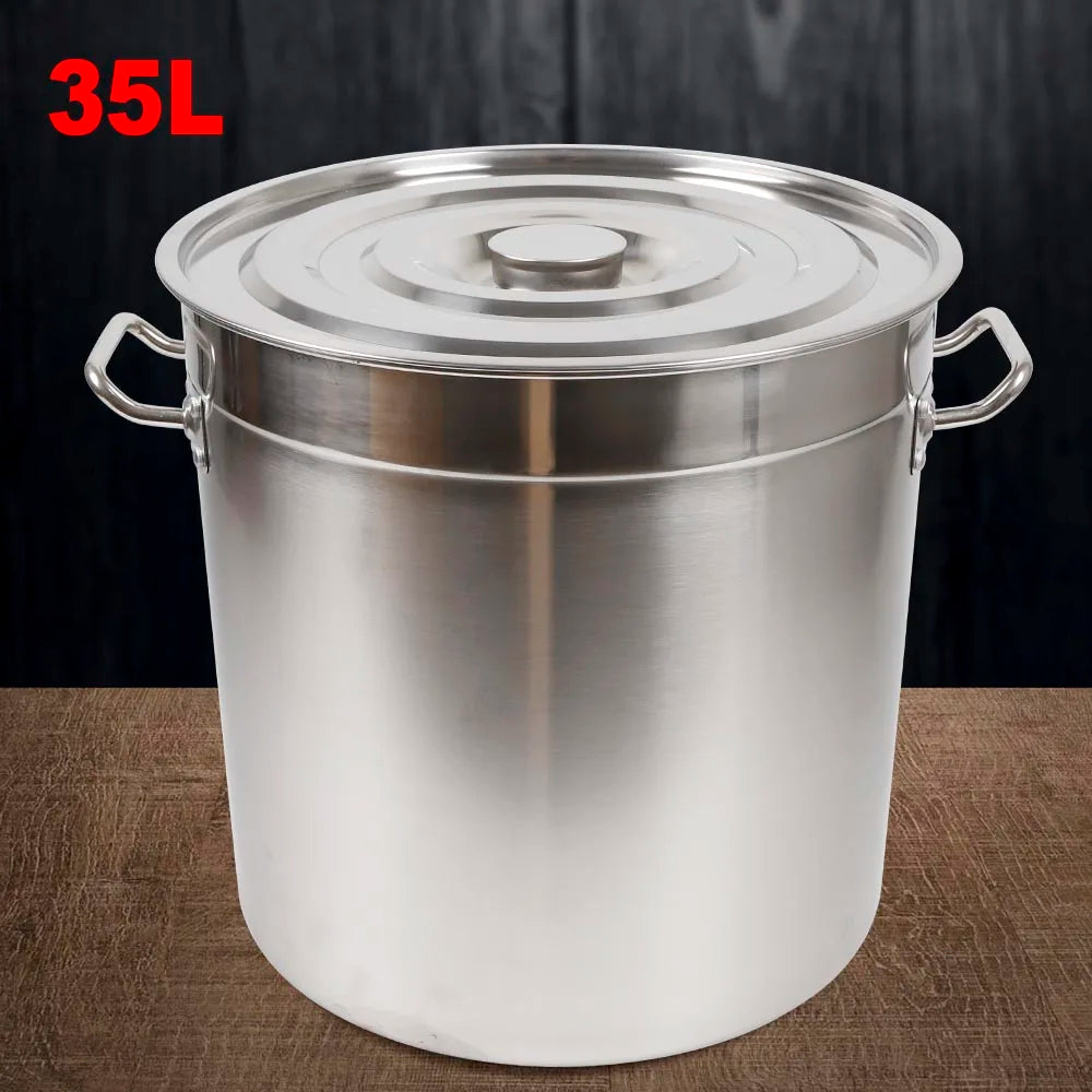 35L Thickened Stainless Steel Multipurpose Stock Pot Lid