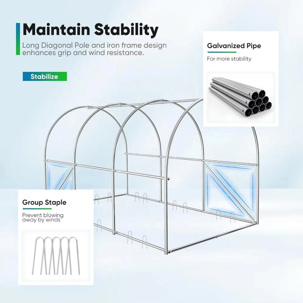 Quictent Premium Greenhouse 10x6.6FT Portable Walk-in