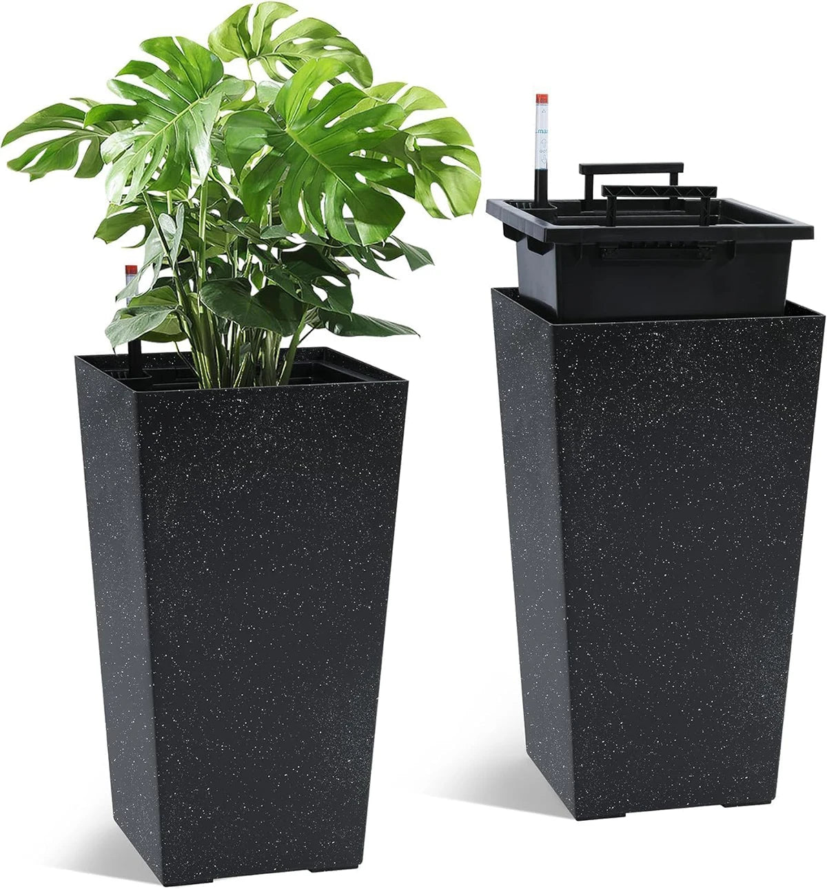Rectangular Planters Set 2 With Drainage Holes And Level