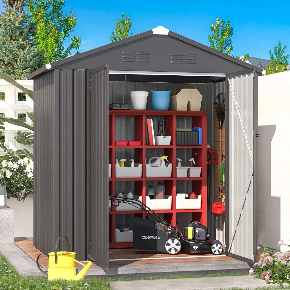 Spacious Storage Shed with Lockable Doors for Backyard
