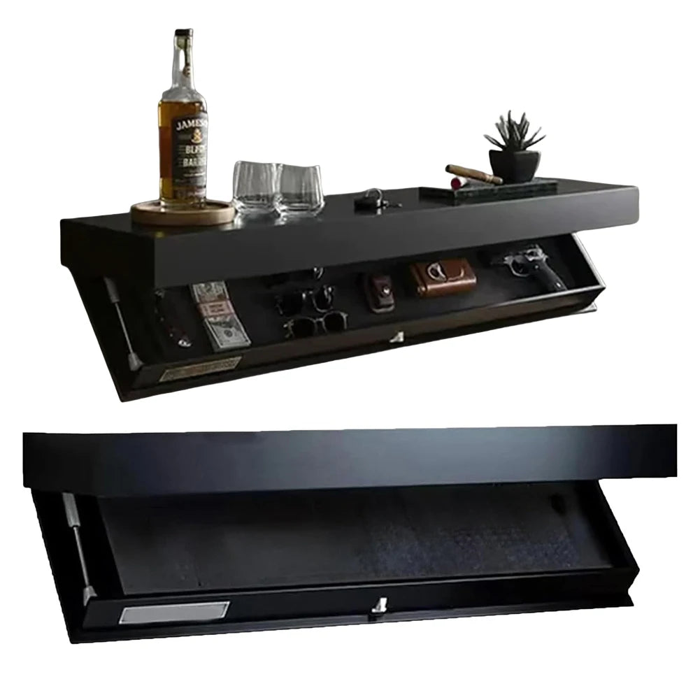 Wooden Concealed Floating Shelf With Secret Compartment