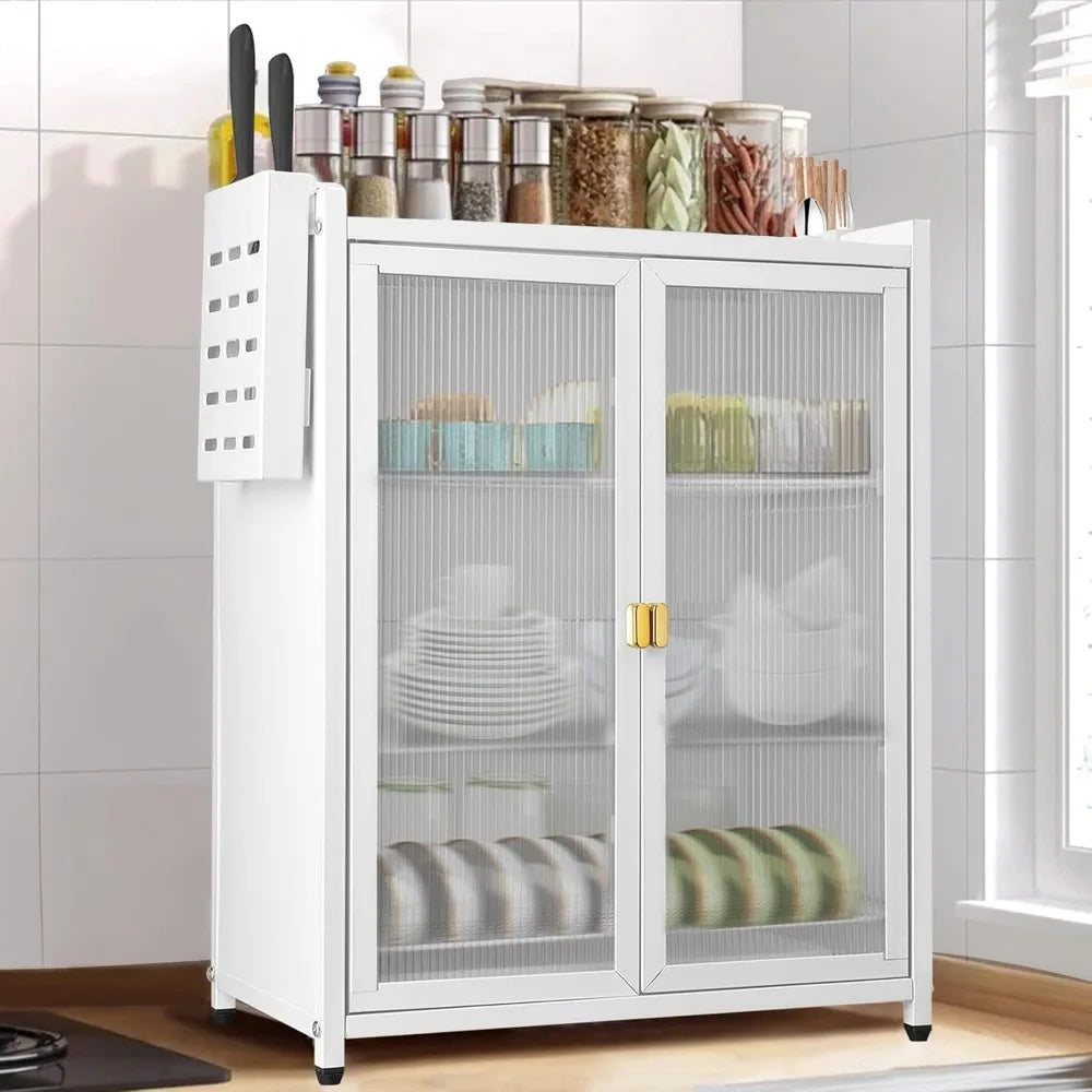 Dish Drying Rack 3-Tier for Kitchen Space-Saving Cover Large Storage Shelf Organizer with Drain Tray