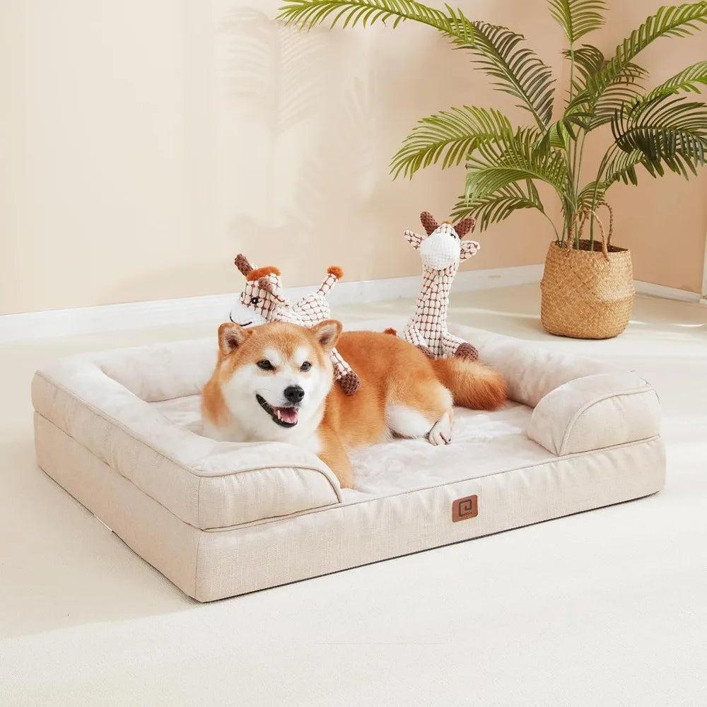 Waterproof Memory Foam XL Dog Bed with Sides and Cover