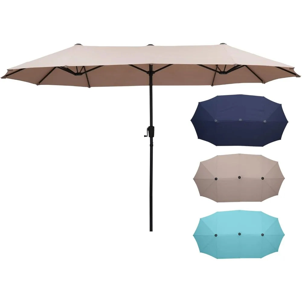 13Ft Large Patio Umbrella With Base Outdoor Double-Sided