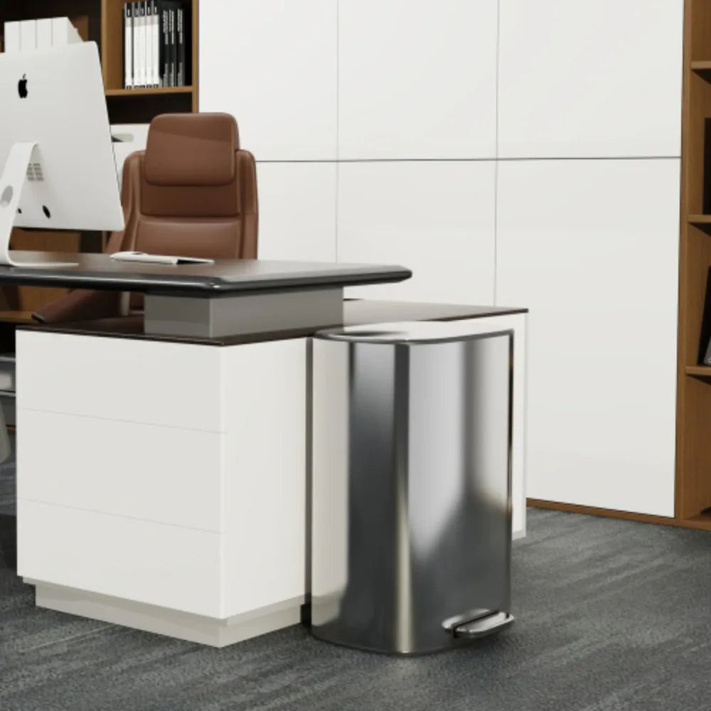 13 Gallon 50L Kitchen Foot Pedal Operated Soft Close Trash Can Stainless Steel Ellipse Bustbin S