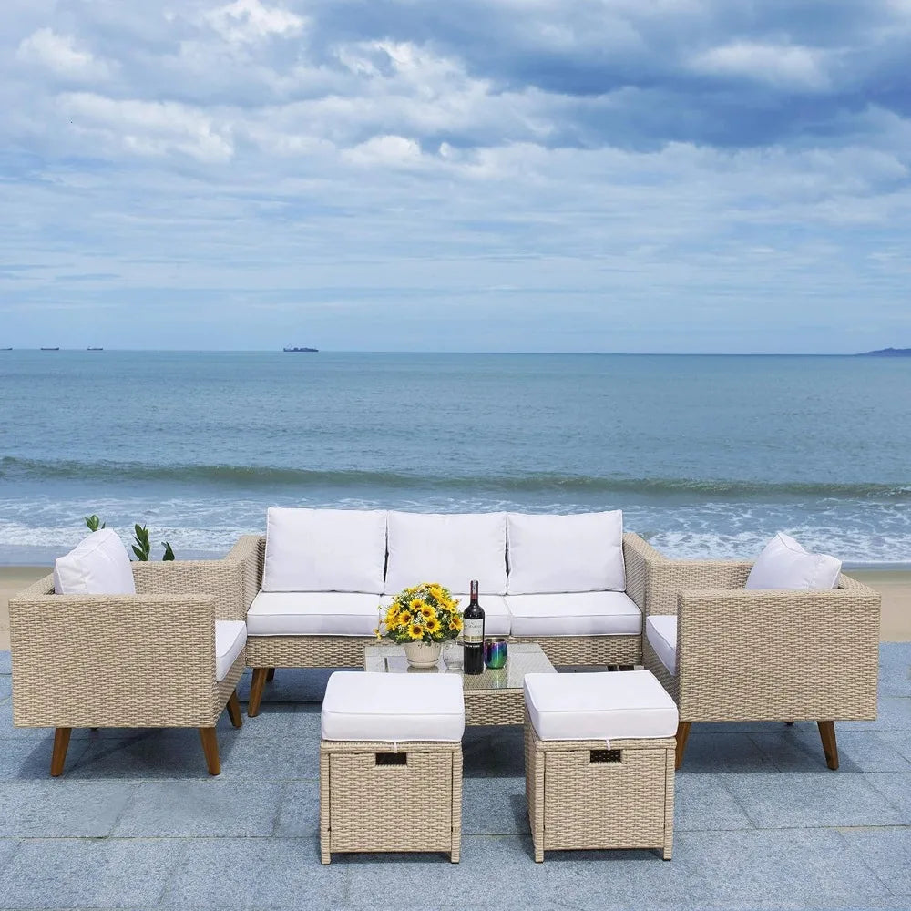 Outdoor Collection Presla Wicker Cushion 6-Piece Living Set