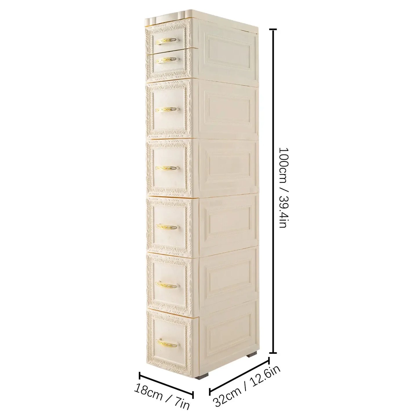 7 Drawer Floor Cabinet Storage Organizer Free Standing
