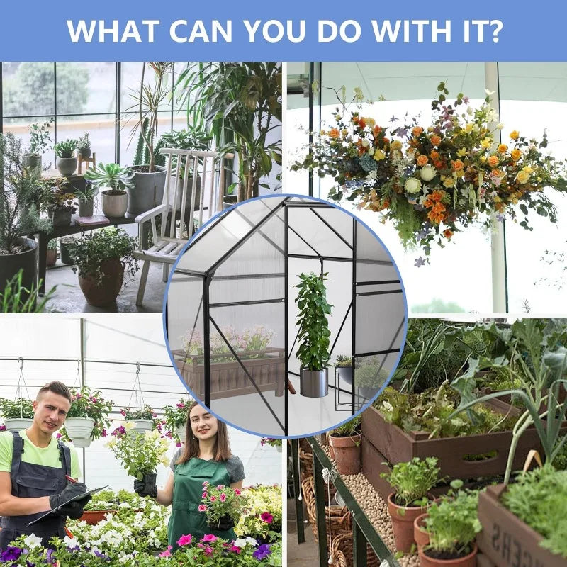 6x6 Ft Polycarbonate Walk In Greenhouse All Season Garden