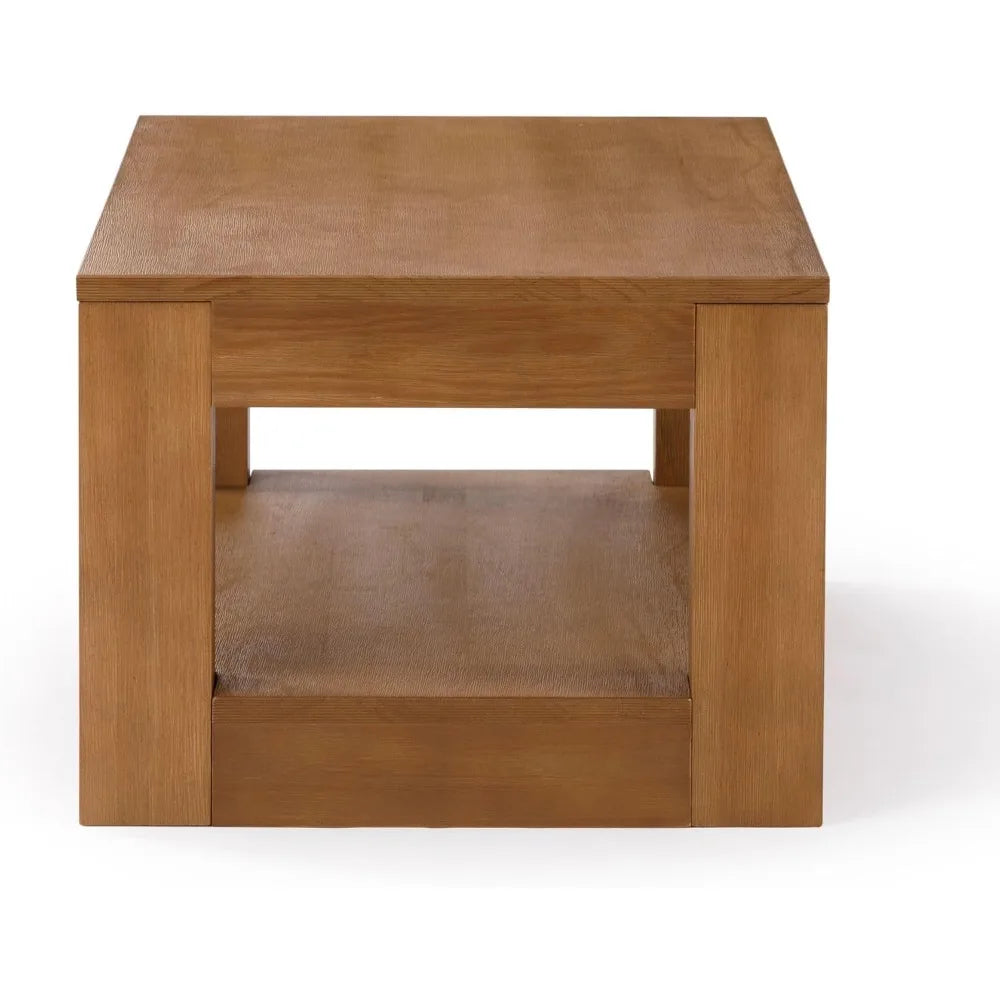 Plank And Beam 40in Modern Coffee Table With Shelf Storage