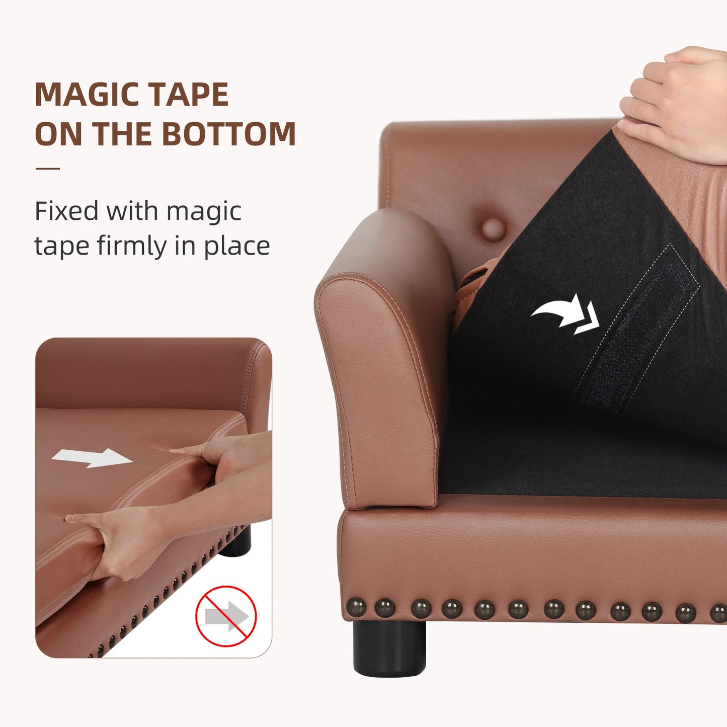 Large Elevated PU Leather Dog Bed With Removable Cushion