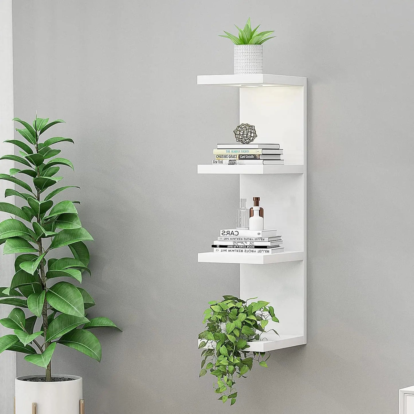 Versatile 4 Tier Wall Shelf Unit to Display Charming Showpieces
