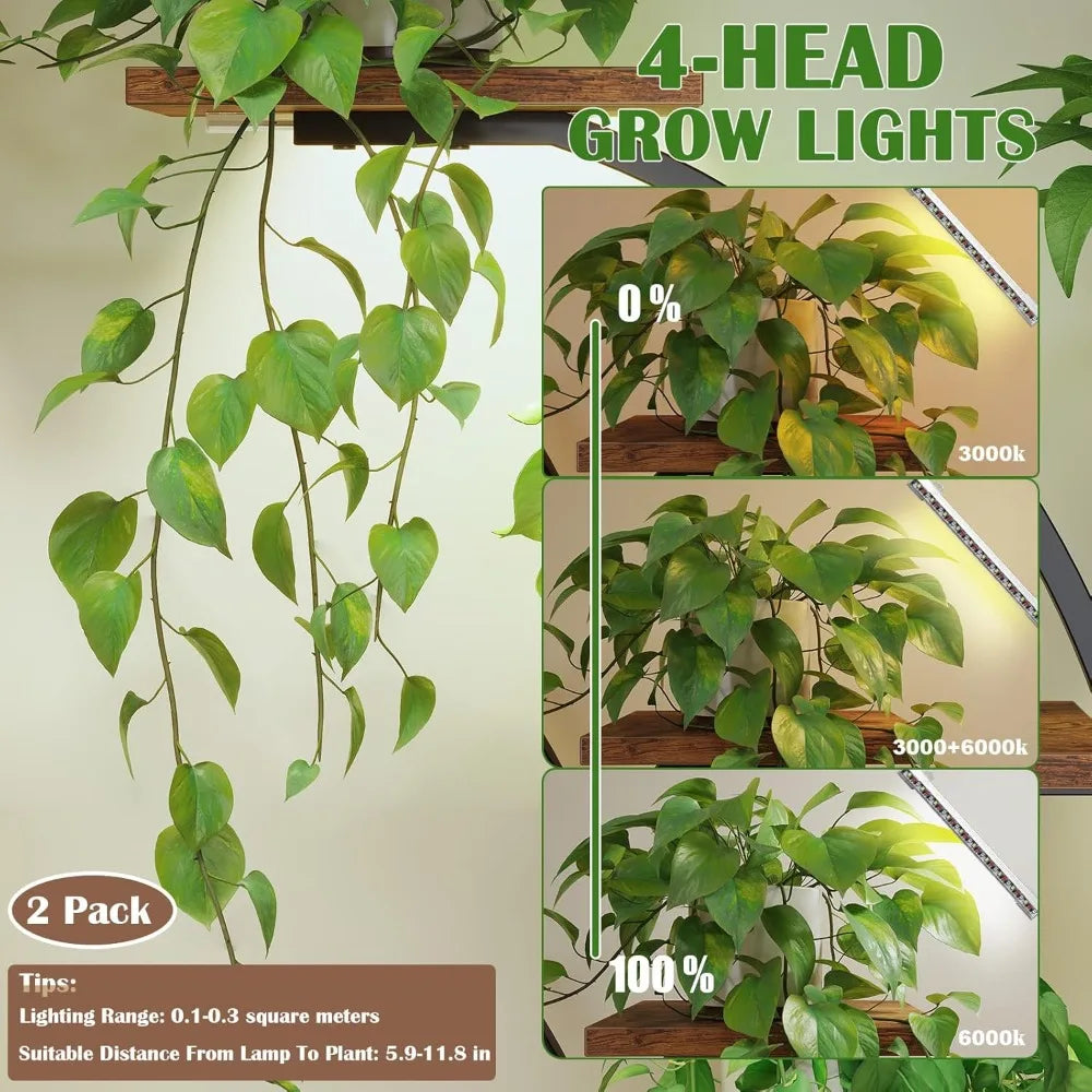 Nine Tier Indoor Corner Plant Stand With Grow Lights