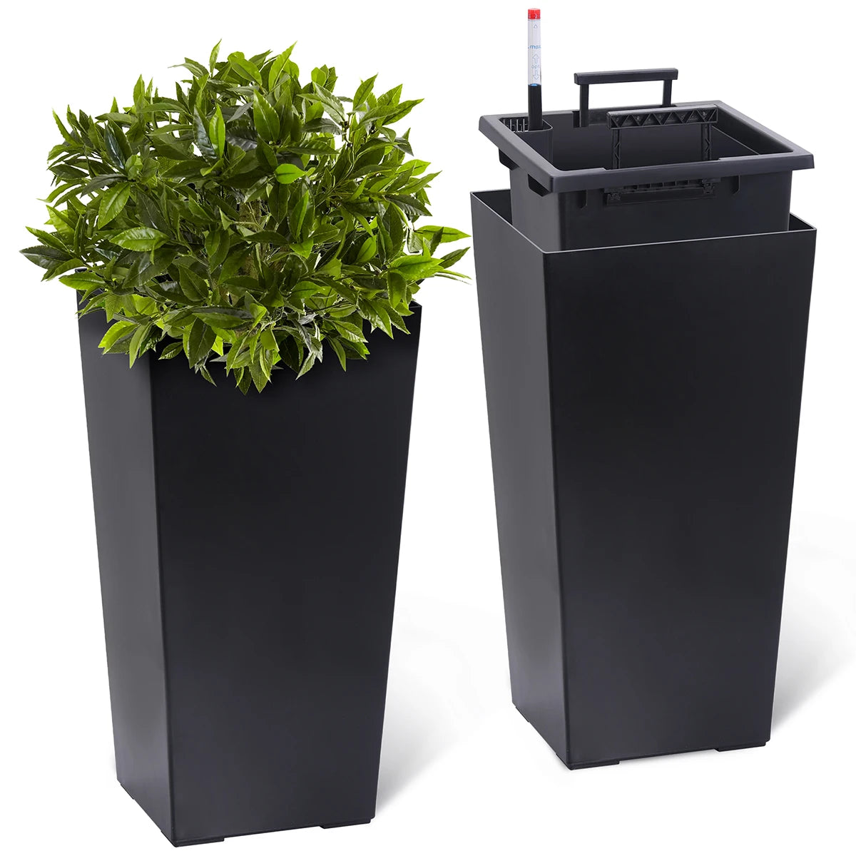Rectangular Planters Set 2 With Drainage Holes And Level