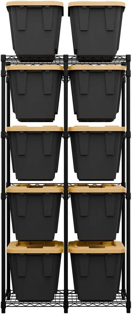 Bin Storage Rack for 12 Gallon Storage Totes Includes 10 Bins
