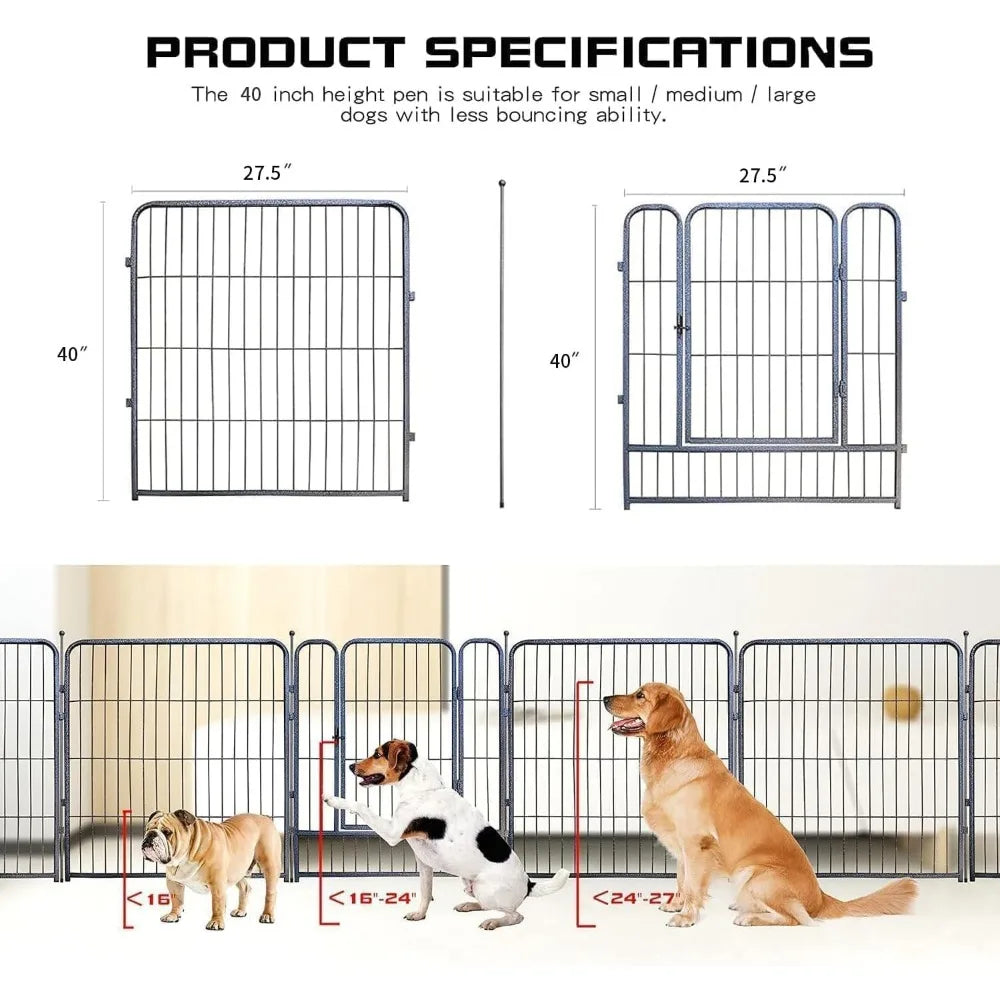 Dog Playpen 32/40/45 Inch Heavy Duty Folding Indoor Outdoor