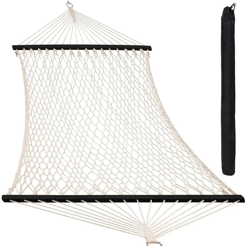 Outdoor Quilted Fabric Hammock with Pillow for Patio Use