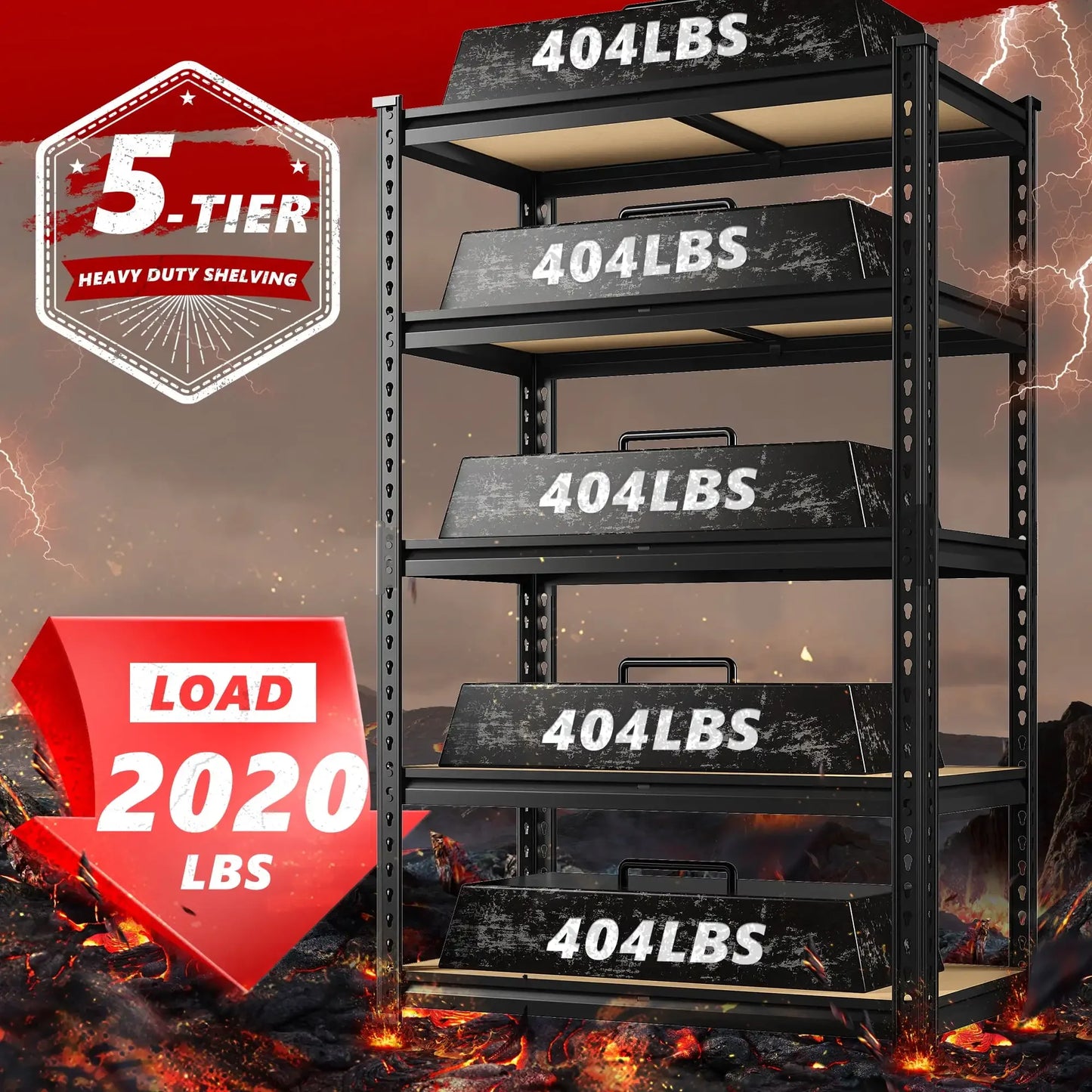 Storage Shelves 5 Tier Garage Shelving Heavy Duty Unit 35.5Lx11.9Wx72H