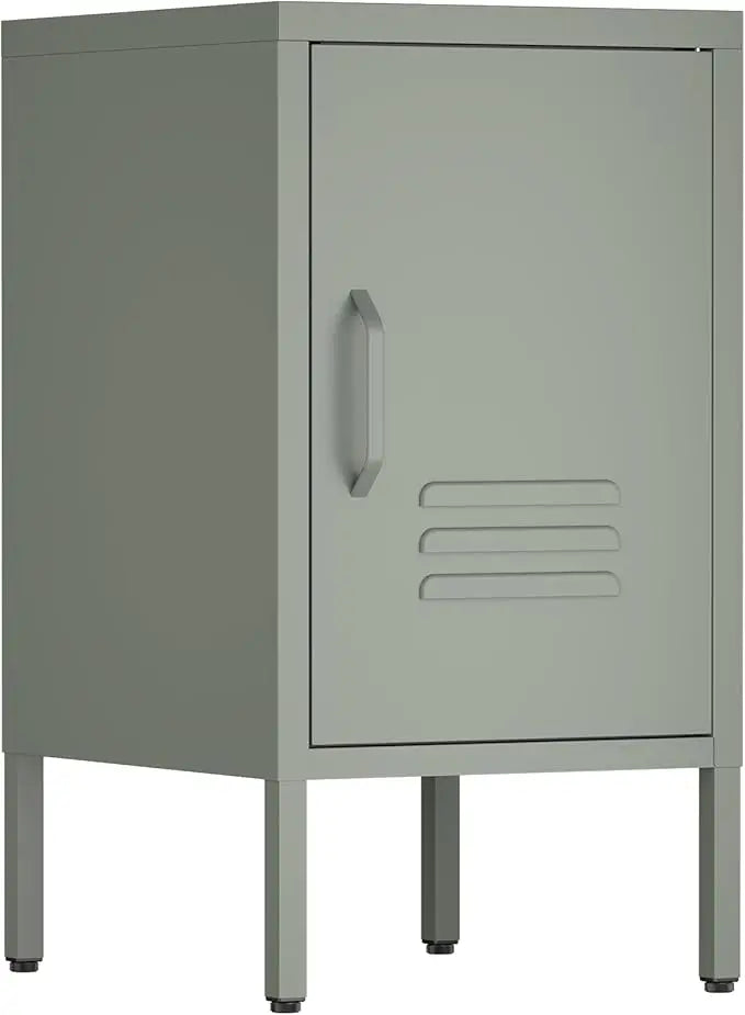 Metal Storage Cabinet Two Door Locker With Shelves Black