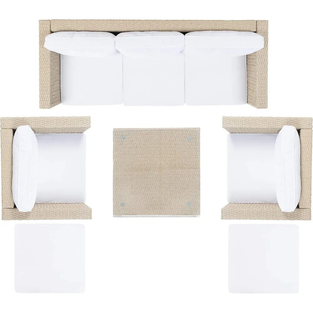 Outdoor Collection Presla Wicker Cushion 6-Piece Living Set